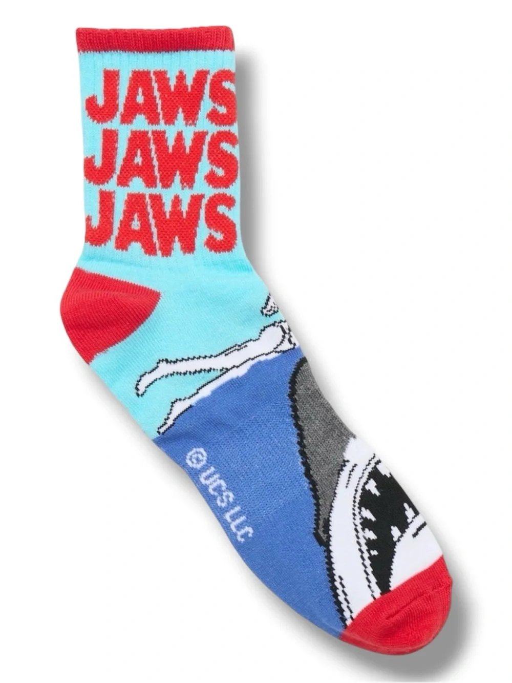 6-Pack Jaws Movie Funny Novelty Quarter Crew Ankle Socks - NWT